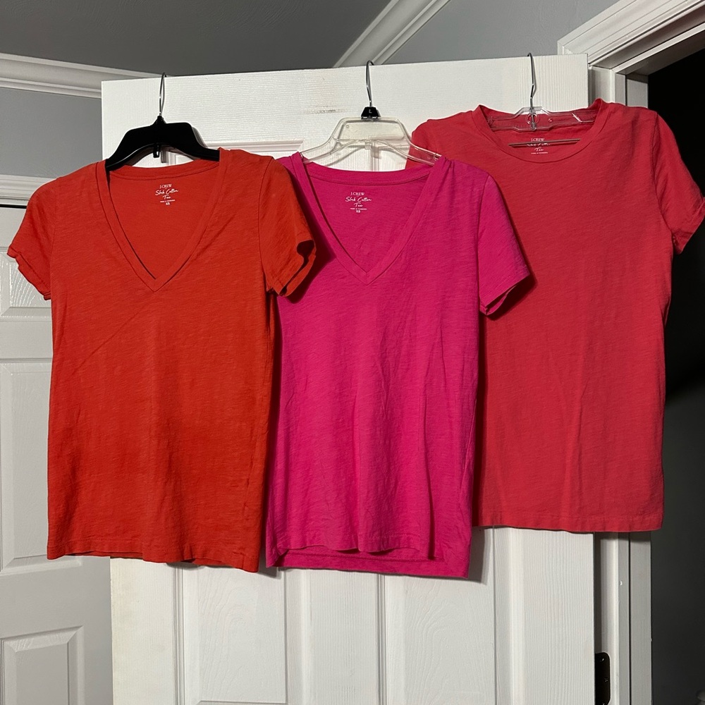 Trio of J. Crew Slub Cotton Short Sleeved Tees